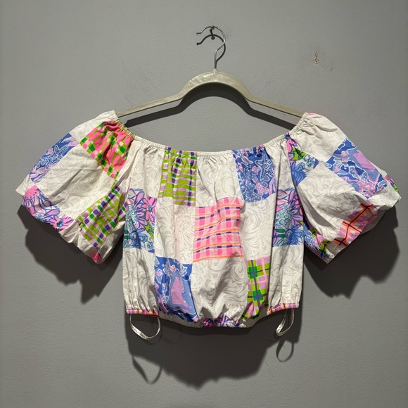 Lilly Pulitzer esmeray off shoulder catch if you can top - Picture 2 of 5